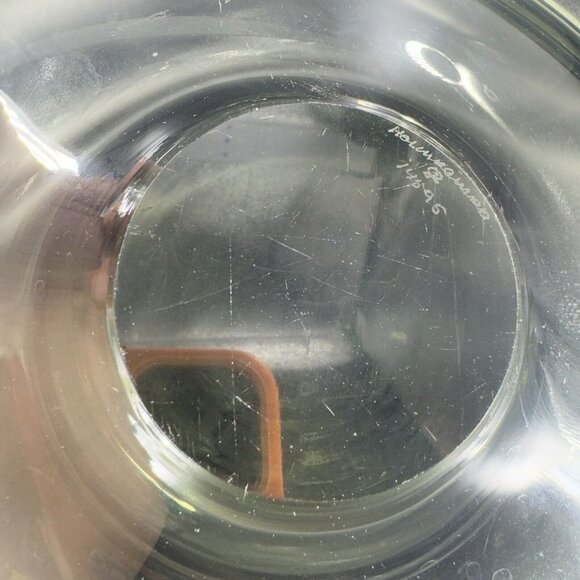 Vintage MCM Holmegaard Per Lutken Smoked Extra Large Art Glass Bowl Dish Signed - Picture 11 of 16